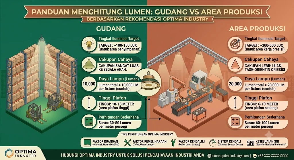 Cara Menghitung Kebutuhan Lumen Gudang dan Area Produksi