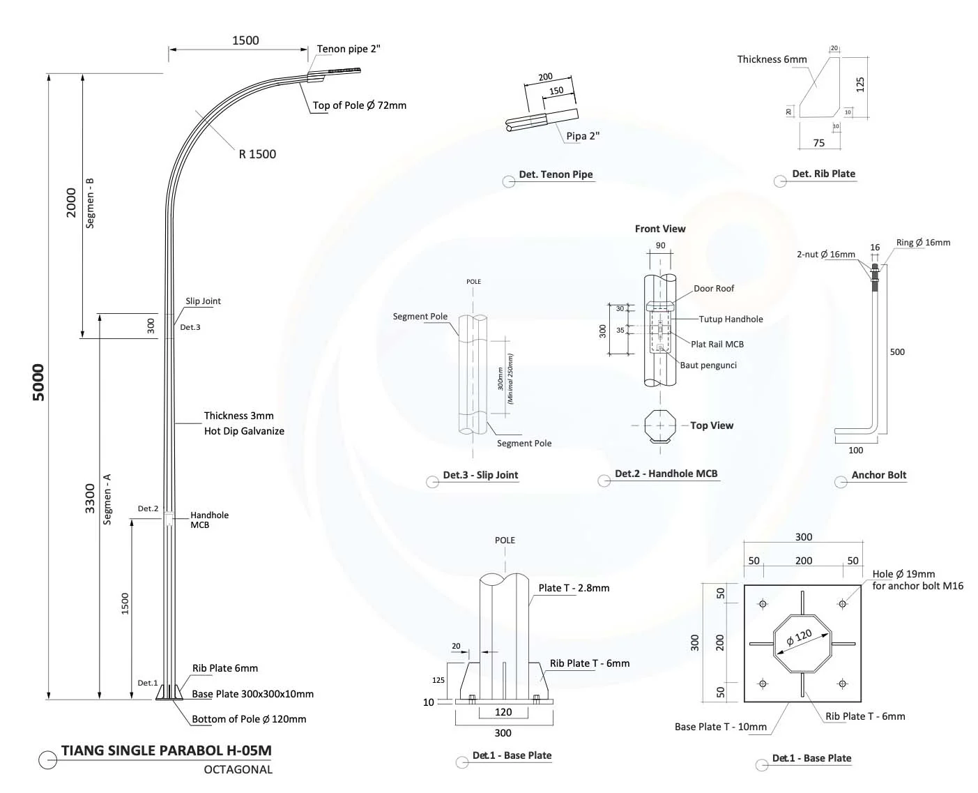 Tiang PJU 5 Meter