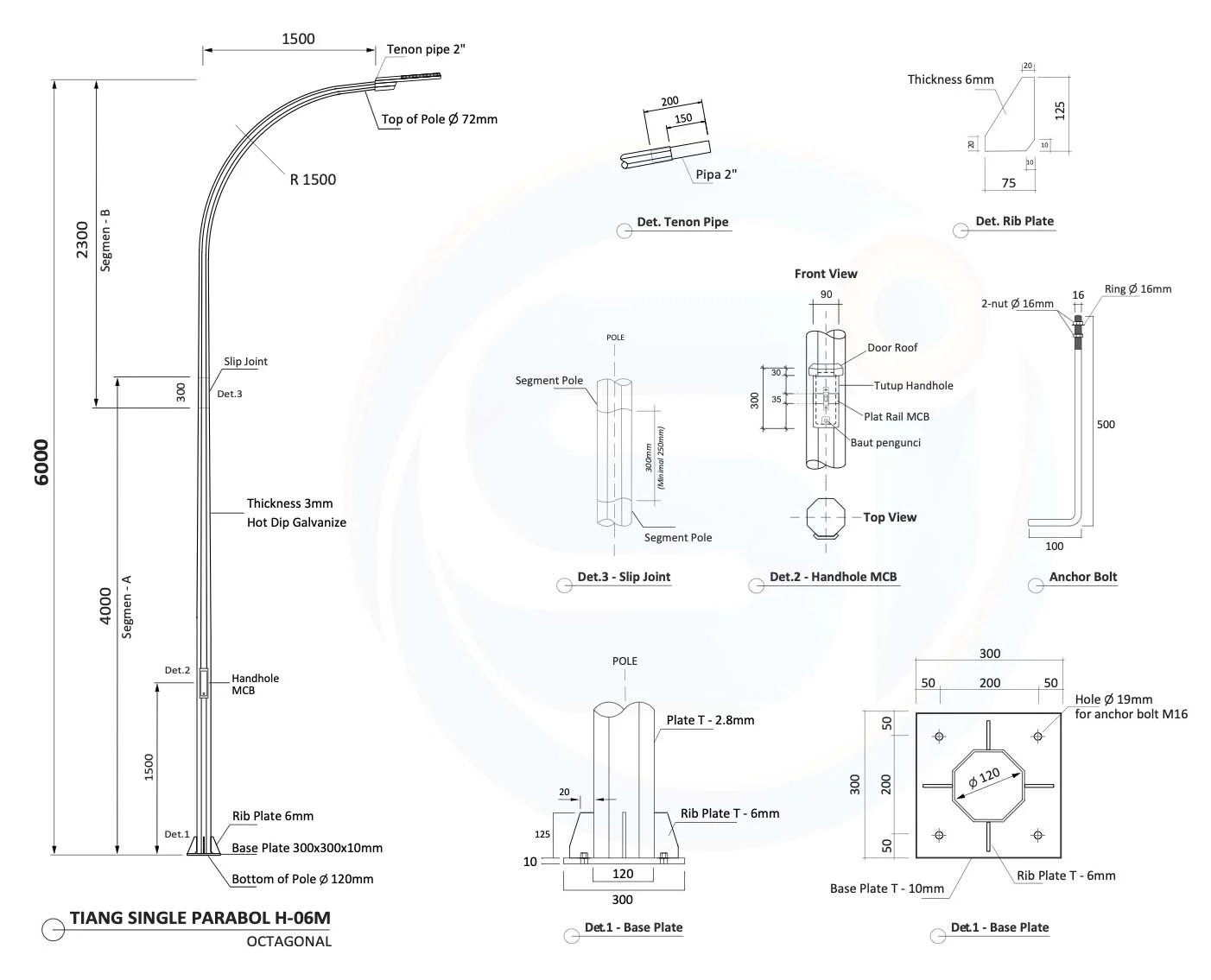 Tiang PJU 6 Meter