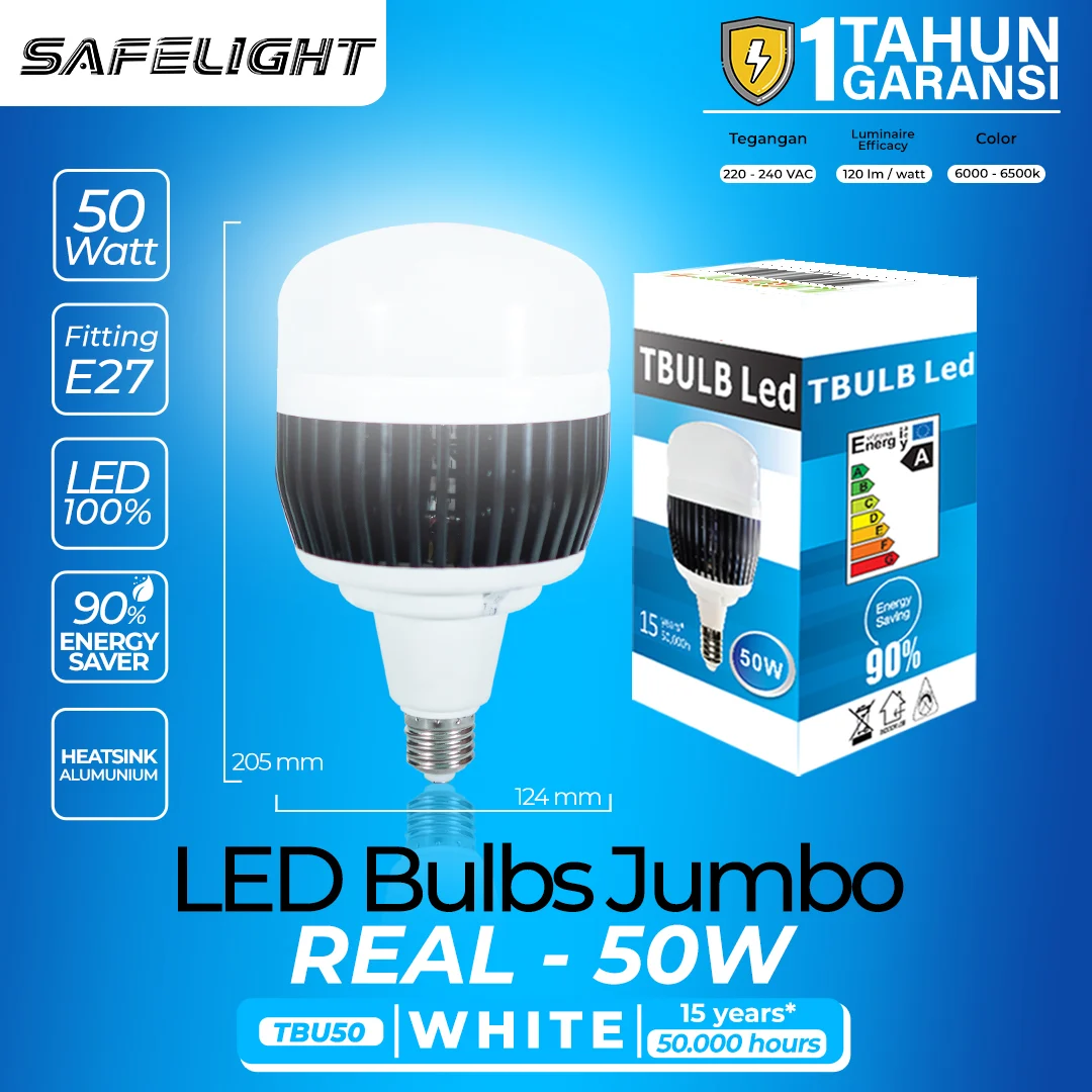 Lampu LED T-Bulb 50W Safelight